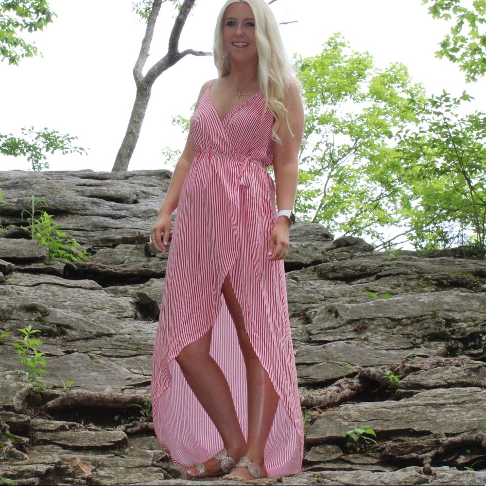 Candy Stripe High Low Dress/Romper